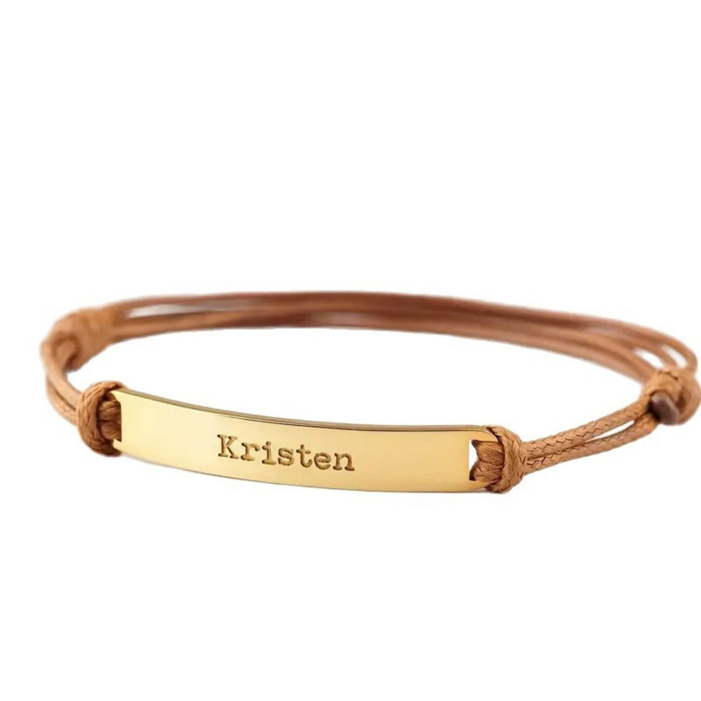 Stainless Steel Curved Inspirational Engraved Woven Stretch Wristband