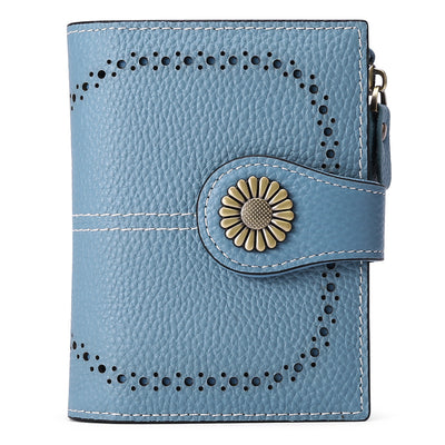 Fashion Women's Short Oil Wax Leather Coin Purse