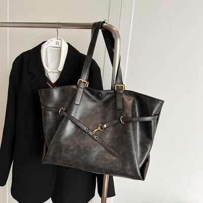 Women's Large-capacity Retro Brown Shoulder Bag