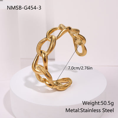 Design Sense Texture Surround Open-ended Bracelet Women