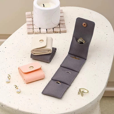 Simple And Convenient Grid Jewelry Mini Microfiber Ring Buggy Bag