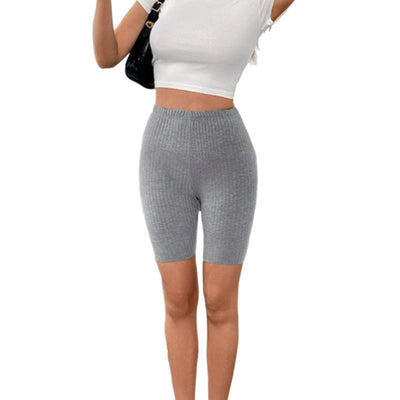 Casual Solid Color Sexy Tight Sports Knitted Cycling Pants
