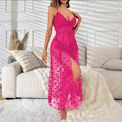 Plus Size Sexy Suspenders Hot Girl Thin Lace Women's Dress