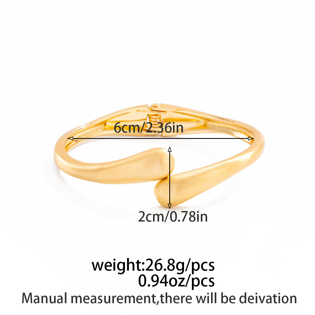 Metal Matte Textured Glossy Spring Bracelet Opening Bracelet