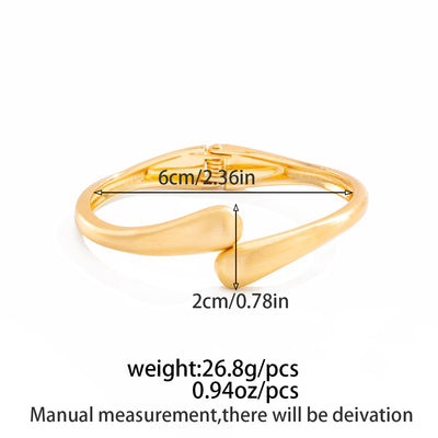 Metal Matte Textured Glossy Spring Bracelet Opening Bracelet
