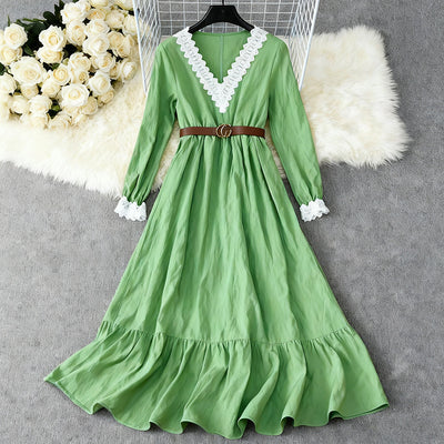 Women's Retro Bohemian Long Cotton And Linen Dress