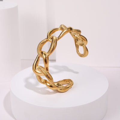 Design Sense Texture Surround Open-ended Bracelet Women