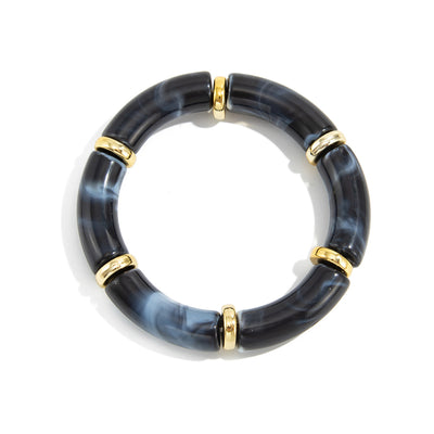 Beaded Blooming Resin Bamboo Elbow Bracelet