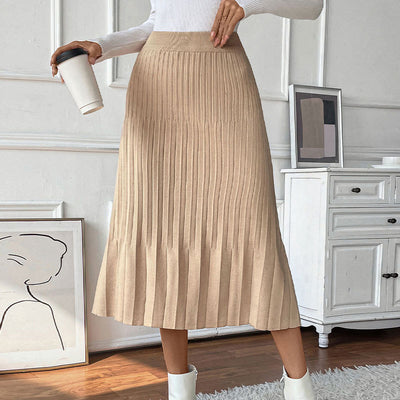 New Pure Color All-matching Slim Fit Women's Skirt