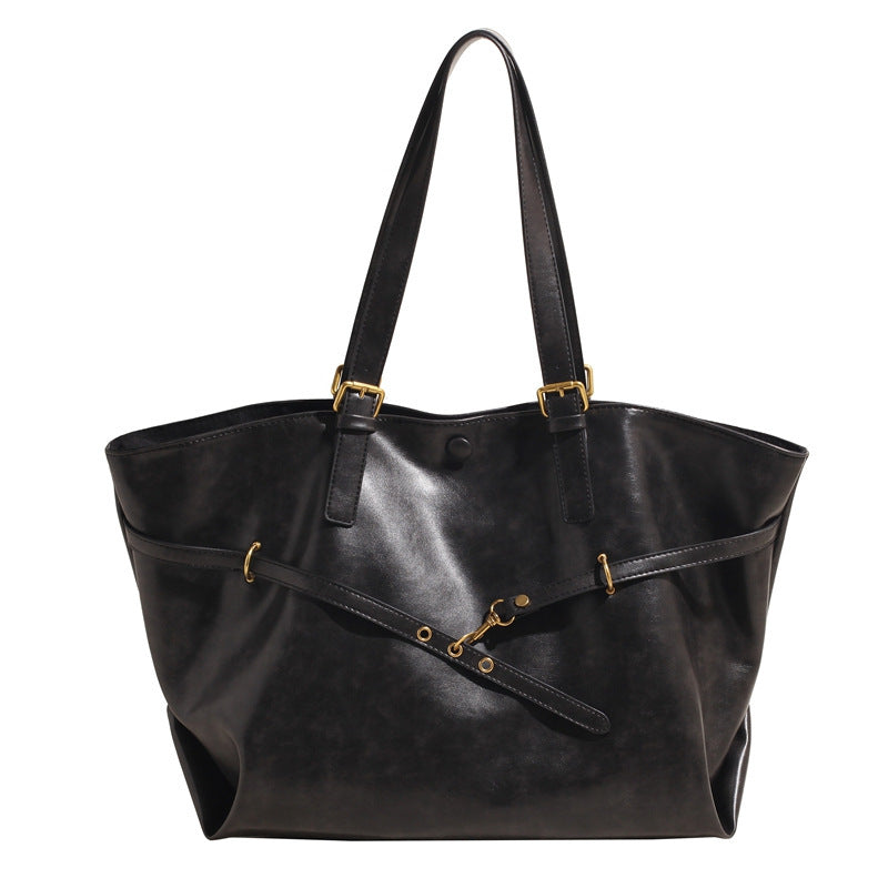 Women's Large-capacity Retro Brown Shoulder Bag